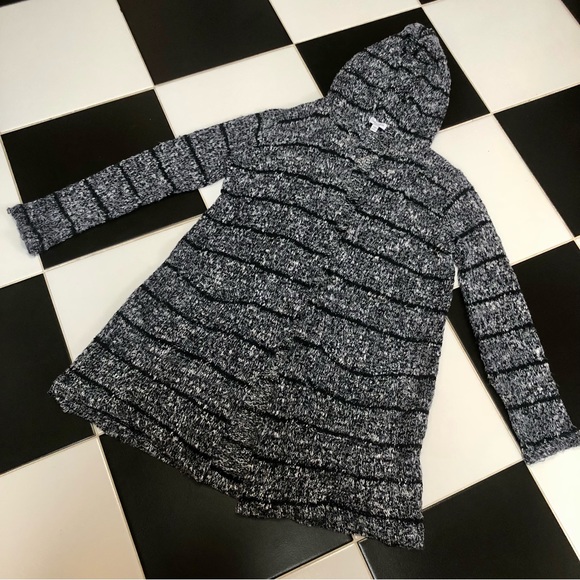 NWOT Splendid Broome Stripe Olivine Long Popcorn Knit Hooded Cardigan Sweater XS - Picture 4 of 12